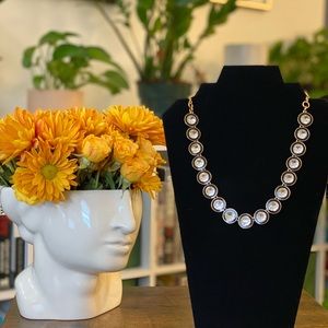 NWOT J.Crew Black Enamel Crystal Necklace